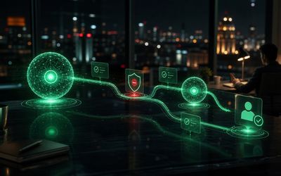 Un modelo de inteligencia artificial mostrando una barrera de seguridad ante una petición mientras un proceso alterno toma el relevo