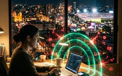 Negocio protegido por capas de defensa digital mientras la ciudad celebra un gran evento deportivo
