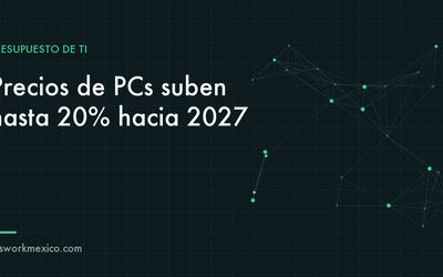 Laptops empresariales nuevas alineadas sobre una mesa de oficina