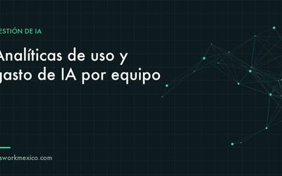 Tablero de control mostrando gráficas de uso y costo de herramientas de inteligencia artificial por equipo