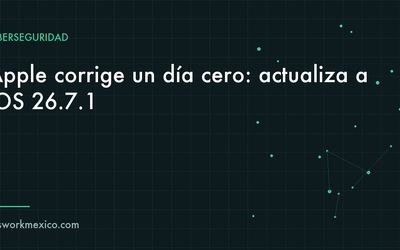 Pantalla de un teléfono con una actualización de seguridad pendiente sobre un escritorio de oficina