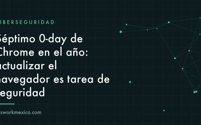 Navegador web en un equipo de oficina mostrando una actualización de seguridad pendiente