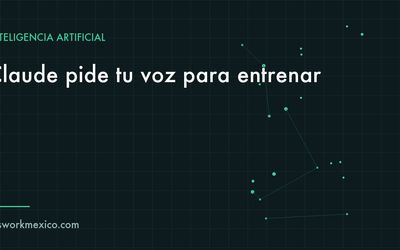 Persona dictando a un asistente de inteligencia artificial en su teléfono dentro de una oficina