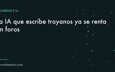 Terminal con código generado automáticamente y una advertencia de seguridad