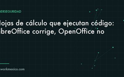 Hoja de cálculo abierta en una computadora de oficina con una alerta de seguridad superpuesta