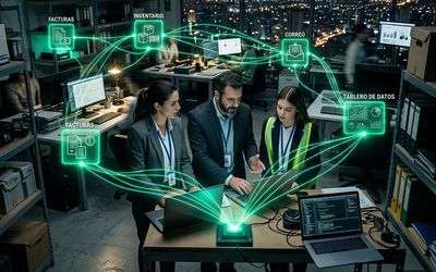 Equipo de ingenieros desplegando inteligencia artificial dentro de la operación de una empresa