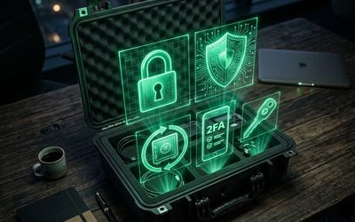 Kit de ciberseguridad esencial para un negocio: gestor de contraseñas, antivirus, respaldo y autenticación