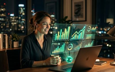 Dashboard de ventas con gráficas generándose con ayuda de inteligencia artificial