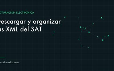 Archivo digital de comprobantes fiscales organizados por año y mes en un sistema empresarial