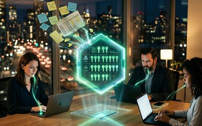 Bóveda digital de contraseñas protegiendo los accesos compartidos de un equipo de trabajo