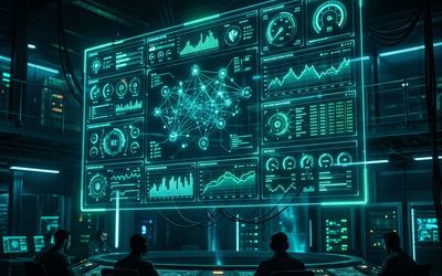 Ilustración de un panel de monitoreo de servidores con Grafana y Prometheus