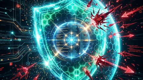 Ilustración conceptual de ciberseguridad empresarial con auditorías y pentesting