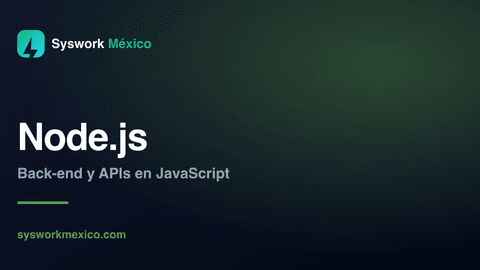Ilustración conceptual de desarrollo de APIs y backend con Node.js