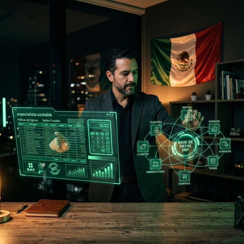 Sistema contable mexicano frente a un ERP integral de código abierto sobre un escritorio de PyME