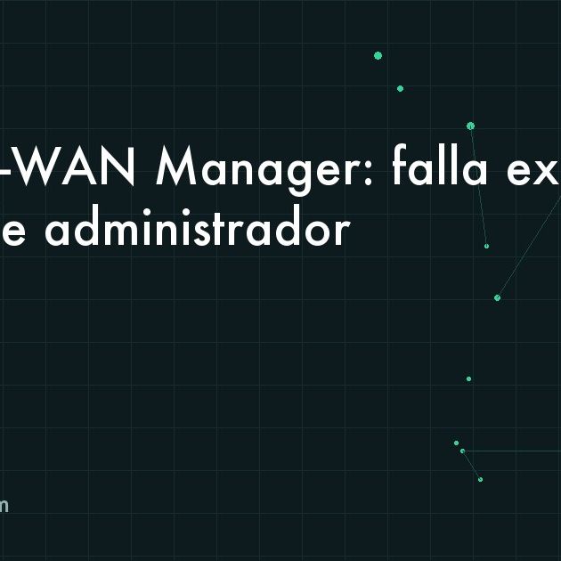 Consola de administración de red con enlaces entre sucursales y una alerta de seguridad crítica