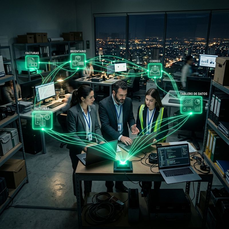 Equipo de ingenieros desplegando inteligencia artificial dentro de la operación de una empresa