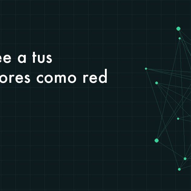 Red de puntos conectados que representa las operaciones entre empresas y proveedores