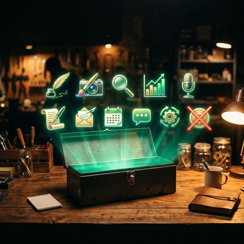 Caja de herramientas digital abierta con diez utilidades de IA gratuitas para pequeñas empresas