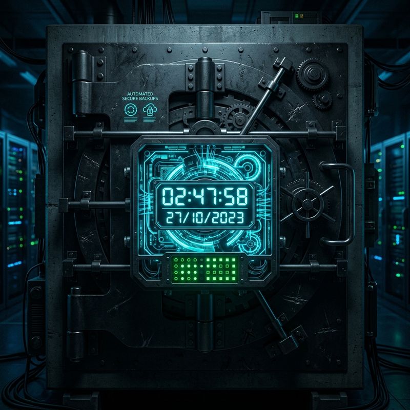 Ilustración conceptual de un backup automatizado con Python y cron en Linux