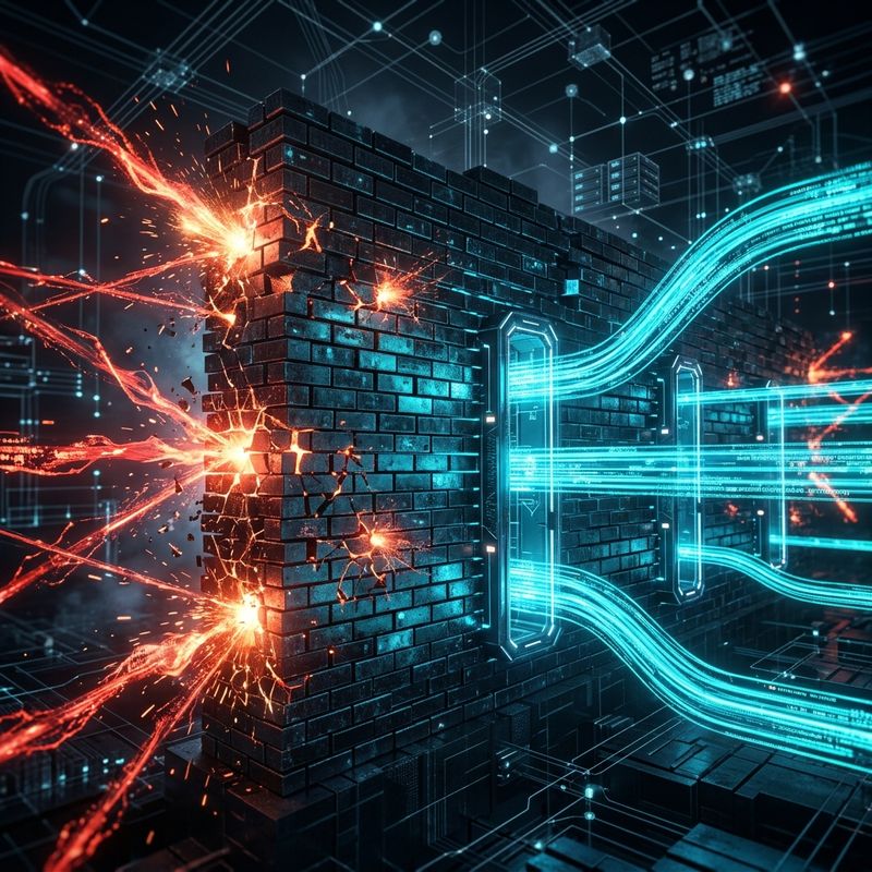 Ilustración conceptual de un firewall UFW protegiendo un servidor Linux