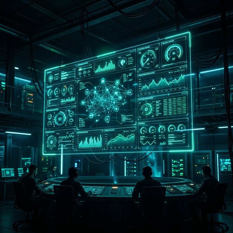 Ilustración de un panel de monitoreo de servidores con Grafana y Prometheus